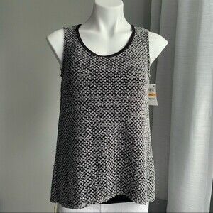 INC International Concepts NEW Black Sequined Overlay Tank Top S